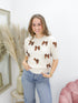 ELZA STRIKJES TOP beige