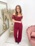 MOON GLITTER JUMPSUIT burgundy