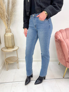 TOXIC HIGH WAISTED STRAIGHT LEG JEANS mediumblue