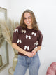 ELZA STRIKJES TOP bruin