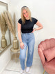 LENA HIGH WAISTED WIDE LEG JEANS medium blue