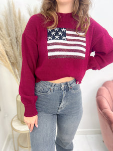 USA SWEATER burgundy