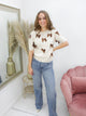 ELZA STRIKJES TOP beige
