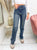 NELA HIGH WAISTED GLITTER JEANS donkerblauw