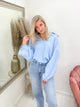 KAE OVERSIZED BLOUSE blauw/wit