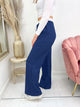 BRITT WIDE LEG PANTS striped/donkerblauw