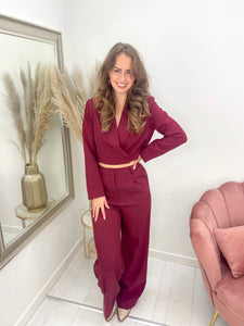 EMILY CROPPED BLAZER burgundy