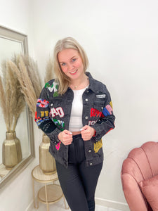 LILLY DENIM JACKET zwart