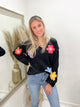 LIEVE FLOWER SWEATER zwart